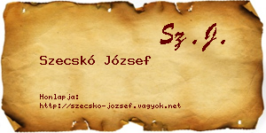 Szecskó József névjegykártya