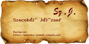 Szecskó József névjegykártya