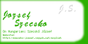 jozsef szecsko business card