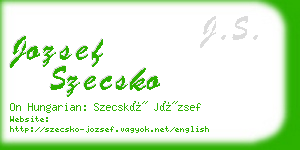 jozsef szecsko business card